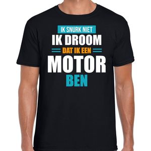 Snurk niet droom dat ik motor ben fun tekst slaapshirt / pyjama shirt - zwart - heren - Grappig slaapshirt / slaap kleding t-shirt L