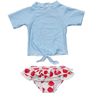 Snapper Rock - UV Zwemset voor baby's en kinderen - Korte mouw - Juicy Fruit - Blauw/Rood - maat 18-24 (84-88cm)