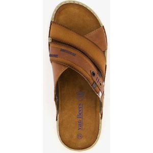 Van Beers leren heren slippers - Bruin - Maat 41