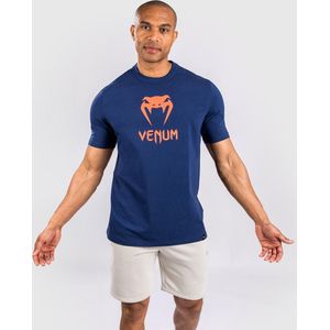 Venum Classic T-shirt Katoen Marineblauw Oranje - L