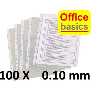 100 x showtas Office Basics - 11 gaats - 0,10 mm stevig - PP - glad