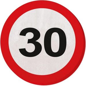 Verkeersbord servetten 30 jaar