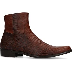 Sacha - Heren - Bruine western boots met snakeskin - Maat 46