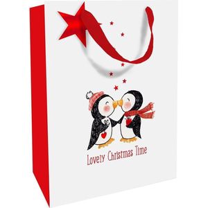 Luxe cadeautas: Lovely Christmas Time (per 6st) - 25x33x11cm