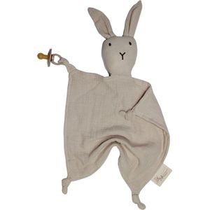 Bella Sofia - Soof het knuffelkonijn – beige knuffeldoekje - biologisch katoen – hydrofiel - knuffeldoekjes – baby cadeau – kraamcadeaus – babyshower cadeau – baby speelgoed – speendoekjes