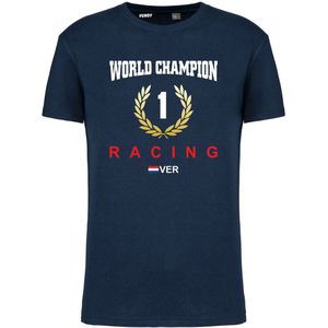 T-shirt krans World Champion 2023 | Max Verstappen / Red Bull Racing / Formule 1 Fan | Wereldkampioen | Navy | maat S