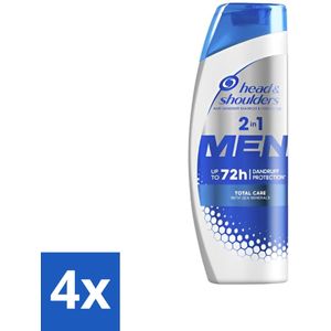 Head & Shoulders Men - Shampoo - Total Care - Volledige Hoofdhuidverzorging - 400 ml - Voordeelverpakking - 4 stuks
