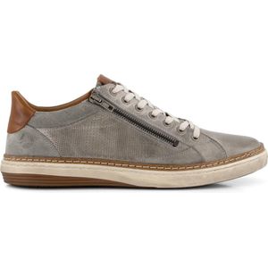 Travelin' Coventry - Casual leren herensneakers met rits - Grijs leer - Maat 44