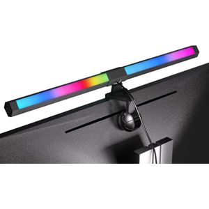 Computermonitorlamp anti - blauw licht - bureaulampen Instelbare helderheid en kleurtemperatuur met 15 RGB omgevingsverlichting - Led USB - lampen aanraakbediening - USB schermlamp anti - straling