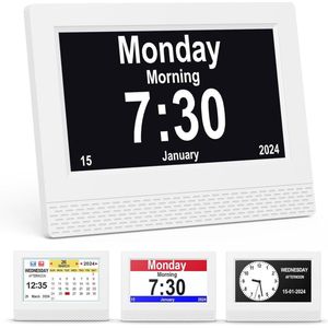 Digitale Kalender Alarmklok met 7"" HD Scherm en Automatische Helderheidsaanpassing