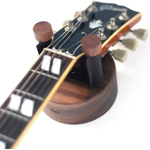 Gitaar Muurbeugel voor elektrische en akoestische gitaren - Massief Walnoot Hout