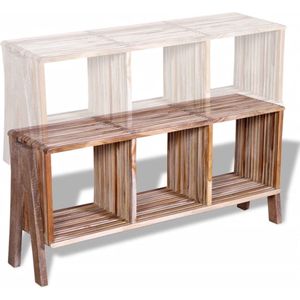 The Living Store TV-meubel Vintage Gerecycled Teak - 110x30x50 cm - Handgemaakt - 3 Schappen