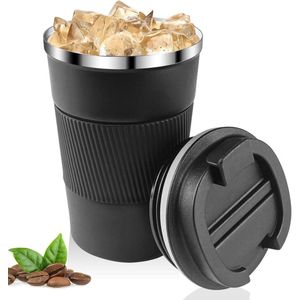 380 ml thermobeker voor koffie lekvrij gemaakt van 304 roestvrij staal dubbelwandig geïsoleerd herbruikbare koffiebeker voor koffie water en thee zwart