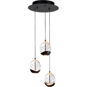 High light | Hanglamp | Zwart | Clear Egg | 3 lichts | Ø25cm