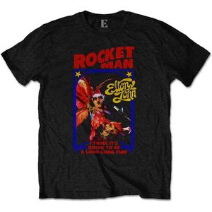 Elton John - Rocketman Feather Suit Heren T-shirt - L - Zwart