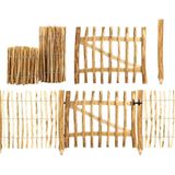 BooGardi piketomheining 50x500cm - lamelafstand 3-5cm - hazelnoothout omheining - tuinomheining hout - jager houten omheining - boerderij omheining - kastanjehekken