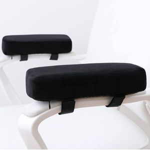 Extra dikke stoelarmleuning van 5 cm, elleboogkussen, drukontlasting, bureaustoel, gamingstoel, armleuning met traagschuim, armleuning, bekleding, 2-delige stoelset