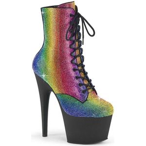 Pleaser - ADORE-1020RS Plateau Laarzen, Paaldans schoenen - US 10 - 40 Shoes - Regenboog/Zwart