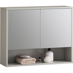 Badkamerspiegelkast - Wandkast - Opbergorganisator - Ruimtebesparend 2-in-1 ontwerp - Verstelbare planken - Eenvoudige montage - 60 cm x 49,5 cm x 20 cm