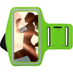 Geschikt voor Samsung Galaxy A40 Sportband hoes sport armband hoesje Hardloopband Groen Pearlycase