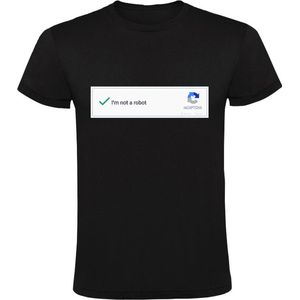 Not a Robot Heren T-shirt | Computer | reCaptcha | beveiliging | A.I | Zwart