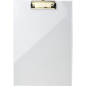 Transparant acryl klembord met gouden metalen klem - rubberen beugelklem - ophangoog clipboard