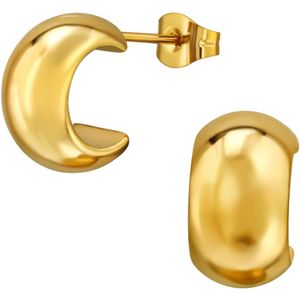 Joy Ibiza - ronde oorbellen - bolle oorringen - chirurgisch staal - 7 x 12.7 mm - ear party boho - bohemian style - ip/pvd gold plated