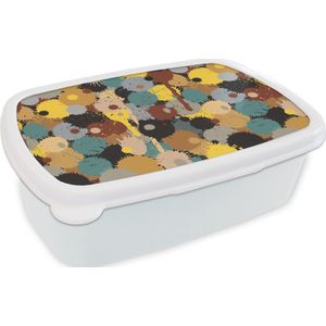 Broodtrommel Wit - Lunchbox - Brooddoos - Paintball - Camouflage - Patronen - Verf - 18x12x6 cm - Volwassenen