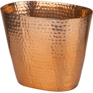 Wijn- en champagnekoeler aluminium voor 1 fles - 205 x 14 x 17 cm - koperlook.