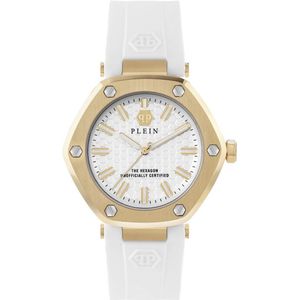 Philipp Plein The Hexagon PW1BA0123 Horloge - Siliconen - Wit - Ø 38 mm