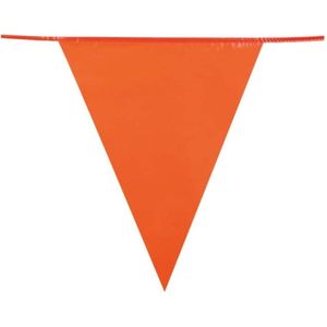 Vlaggenlijn oranje mini 10m 20x16cm doos a 24st kunststof