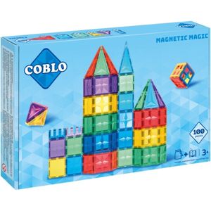 Coblo Classic 100 stuks - Magnetisch speelgoed - Montessori speelgoed - Magnetische Bouwstenen - Magnetische tegels - Magnetic tiles - Cadeau kind - Speelgoed 3 jaar t/m 12 jaar - Magnetisch speelgoed bouwblokken