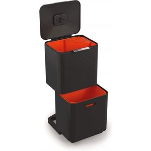 Totem Max 60 liter afvalscheiding recycling keuken afvalemmer geurfilter verwijderbaar Voedselafval bak Zwart - Grote Capaciteit vuilnisbak 60 liter