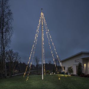 LED Vlaggenmastverlichting - 500 LEDs - Frosted - Amber 2200K - 8 meter - Kerstverlichting