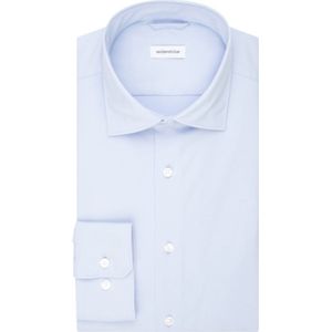 Seidensticker slim fit overhemd - twill - blauw - Strijkvriendelijk - Boordmaat: 37