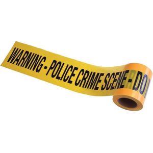 Crime Scene Warning afzetlint/markeerlint 30 meter - Markeerlinten - Politie/Crime themafeest accessoires