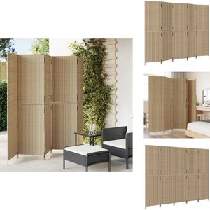 vidaXL Kamerscherm - Kamerschermen - Privacy Scherm - Privacyscherm - Kamerscherm 5 panelen poly rattan beige