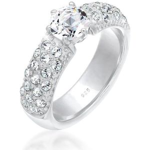 Elli PREMIUM Dames Ring Dames Verlovingsring met kristallen van 925 Sterling Zilver