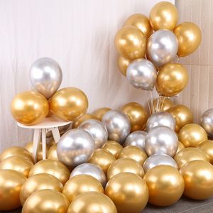 Feest Ballon- Luxe -metallic - zilver-goud- 12stuks