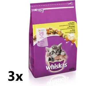 Whiskas - Katten Droogvoer - Junior - Kip - 3x950 gr