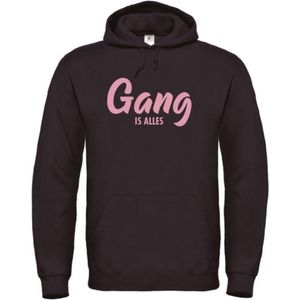 Wintersport hoodie zwart M - Gang is alles - roze - soBAD. | Foute apres ski outfit | kleding | verkleedkleren | wintersporttruien | wintersport dames en heren