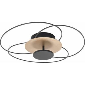 Sierlijke plafondlamp Fiore | led strip | goud / zwart | kunststof / metaal | eetkamer / woonkamer lamp | modern design