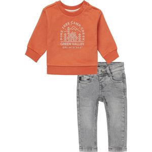 Noppies - Koko Noko - Kledingset - 2delig - Jongens - Jeans Spijkerbroek grijs - Sweater Jalna Bombay Brown - Maat 92