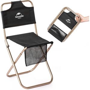 Opvouwbare stoel, visstoel, opvouwbare kruk, draagbare stoel, ultralichte opvouwbare kruk, mini kruk, slechts 422 g en draagvermogen van 75 kg (zwart)