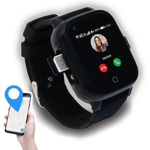 KUUS. W2 - Smartwatch kinderen, GPS horloge kind, kinder GPS tracker - Videobellen functie - 4G netwerk - Zwart - Nu tijdelijk met €5 gratis beltegoed!