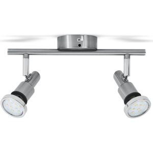 B.K.Licht - Plafondspots Badkamer - badkamerlamp - GU10 fitting - opbouwspots met 2 lichtpunten - draaibar - IP44 - incl. 2x GU10 - 3.000K - 400Lm - 5W