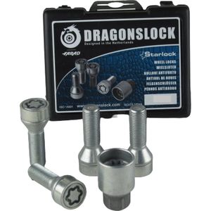 Velgenslot - Wielslot geschikt voor de Volvo V70 vanaf 09/2010 - Merk Dragonslock - Verzinkt - Kleur Grijs