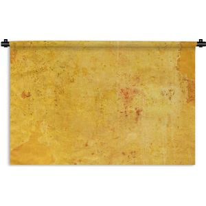 Wandkleed Muur textuur - De textuur van een gele muur Wandkleed katoen 90x60 cm - Wandtapijt met foto
