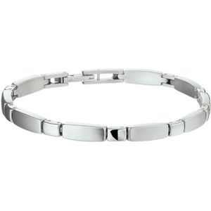The Jewelry Collection Armband Poli/mat 5 mm 19 cm - Staal