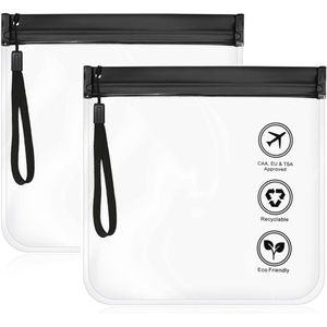 Hersluitbare Reistas voor Vloeistoffen - 2 Stuks - 20 x 20 cm - Transparant - Ideaal voor Vliegtuigen en Make-up